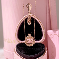 wholesale S925 Sterling Silver Red Elk Pendant Necklace, Reversible Wear, Exquisite, Fashionable, Versatile, Personalized, Light Luxury Gift-BX0057-Rose Gold 925 Silver