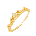 wholesale 10K Gold Summer New Arrival Natural Opal Minimalist Crown Openwork Ring for Women Direct from Manufacturer-0-0