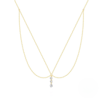 wholesale S925 Sterling Silver Double Layer Stackable Zircon Accent Versatile Choker Necklace, Amazon Hot-seller-Gold 925 silver