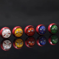 wholesale Metal material, natural cinnabar purple gold sand thangka small round plaque accessory, through-hole ornament, Five Paths Wealth God, Zhajilamu, loose beads, double-sided-White God of Wealth