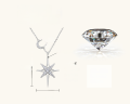 wholesale S925 Sterling Silver Minimalist Octagram Moissanite Necklace, Ethereal Star Pendant, Versatile Collarbone Chain-0-6