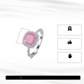 wholesale S925 Sterling Silver "Cloud Pull" Jewelry Pink Diamond Ring with Ice-Cut Zirconia Women's Colored Jewelry Ring-0-1