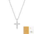 wholesale Metal Material: 925 Silver, Faith Pendant Necklace, Fashionable Silver Jewelry, Light Luxury High-End Feel, Moissanite Cross Choker Chain Wholesale-0-12