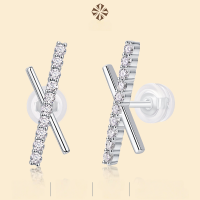 wholesale S925 Sterling Silver Cross-Border New Sky Meteorite Earrings with Moissanite Hoops, Hot Seller for Live Streaming on Temu, Wholesale Ear Jewelry-Moissanite 20 tablets