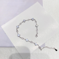wholesale S925 Sterling Silver Rhombus Light Guardian Love Bracelet for Women, Japanese Korean Minimalist Student Forest Style Diamond Accessory Birthday Gift-0-1