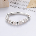 wholesale S925 Sterling Silver Korean Style Creative Pearl Spaced Stretch Ring, Niche Design Internet-Famous Style Hot-Selling Band-0-1