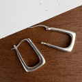 wholesale S925 Sterling Silver Minimalist Square Hoop Earrings for Women, Korean Dongdaemun Summer Versatile New Retro Style Ear Studs-0-2