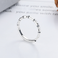 wholesale S925 Silver Fashion Retro Rustic Bamboo Joint Creative Design Minimalist Trendy Open Ring-0-0