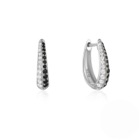 wholesale 925 Sterling Silver Geometric Zircon-studded Ear Hoops, Ear Clasps, Earrings, European And American Classic Hot-selling Ins Minimalist Style-White Gold #3
