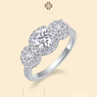 wholesale S925 Silver "Human World Fireworks" Ring Moissanite Luxury Set Closed Ring Cross-border TEMU Hot Selling New Factory Wholesale-Moissanite 1 carat US 9