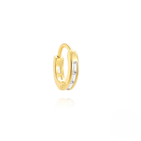 wholesale S925 Sterling Silver Classic Light Luxury Square Zircon Ear Hoops, Hot-selling Niche。-Single gold-6MM