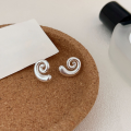 wholesale S925 Sterling Silver Personality Spiral Hoop Earrings Women Summer New Small and Exquisite Internet Celebrity Temperament Earrings-0-1