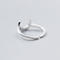 wholesale S925 Silver Moon Ring for Women, Japanese and Korean Style Nature-Inspired Crescent Moon Adjustable Ring with Personality J4465-0-4