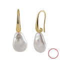 wholesale Sterling Silver Irregular Geometric Cultured Freshwater Pearl Earrings for Women,-0-0