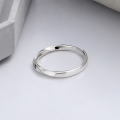 wholesale S925 Sterling Silver Vintage Minimalist Möbius Twist Ring with Small Niche Design and Adjustable Open Band-0-2