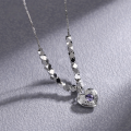 wholesale S925 Sterling Silver Heart-shaped Necklace for Women, Korean-style Collarbone Chain, Minimalist Accessory for Students, Internet-famous Personalized-0-0