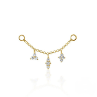 wholesale S925 Sterling Silver Cartilage Chain Piercing Earring With Ear Threader Ear Drop, Hot-selling European And American Women's Accessories-Single gold-style 1 925 silver