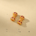 wholesale S925 gold-plated silver brooch pin cheongsam yajin spacer beads separator DIY bracelet beaded accessories-0-9