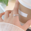 wholesale 925 Sterling Silver Ins-style Five-pointed Star Ring for Women, Fashionable and Elegant High-end Sense, Small and Unique Minimalist Stackable Index Finger Ring-0-3