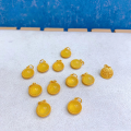 wholesale S925 Gold-Plated Silver Natural Beeswax Spacer Bead Barrel Bead Planet Bead Drop Pendant DIY Accessories Bracelet Semi-Finished Product-0-13