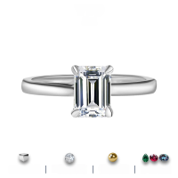 wholesale S925 silver wholesale four-prong square emerald high-end moissanite ring for women, minimalist silver jewelry accessories-1 carat emerald moissanite (white) >5 US