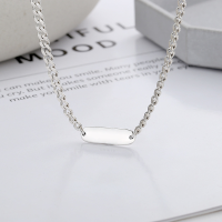 wholesale S925 Sterling Silver Korean Minimalist Style Basic English Rectangular Pendant Trendy Versatile Choker Necklace-YL427/approx. 11.9g 925 silver