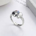 wholesale S925 Silver Retro Vintage Ethnic Style Ruyi Elephant Personalized Trendy Creative Niche Design Open Ring-0-1