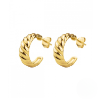 wholesale S925 Sterling Silver Fashion Croissant C-shaped Hoop Earrings, Cross-border Bestseller, Trendy Ins Style-gold