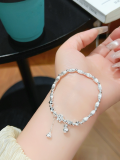 wholesale S925 Sterling Silver Butterfly Pearl and Broken Silver Bracelet for Women, New Chinese-style Small Design, National Style Versatile Hand Accessory Gift-0-32