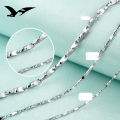 wholesale S925 Silver European and American Fashion Sweet and Elegant Women's Necklace Collarbone Chain Accessory Round Line M Chain Small Jewelry Wholesale-0-4