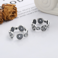 wholesale S925 silver retro ingot five emperor coins ethnic style unique creative design open ring-0-2