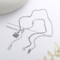 wholesale S925 Sterling Silver Korean-style Personalized English Sentence Patch Chain Tassel Hip-hop Trendy Women's Collarbone Necklace-0-2