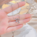 wholesale S925 Sterling Silver Four-Pointed Star Meteor Necklace, Fashion Minimalist Light Luxury Niche Pendant, Internet Celebrity Same Style-0-1