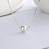 wholesale S925 Sterling Silver Cloud Tide Pavilion Korean Style Minimalist Snake Chain with Small Bead Delicate Collarbone Necklace-YFL376/approx. 4.1g 925 silver