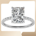 wholesale 925 Silver Moissanite 4 Carat 8*10 Radiant Cut Ring for Cross-Border Trade Hot Sale by Yuntong Jewelry-0-0