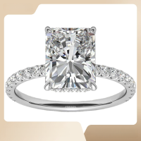 wholesale 925 Silver Moissanite 4 Carat 8*10 Radiant Cut Ring for Cross-Border Trade Hot Sale by Yuntong Jewelry-Platinum US size 7