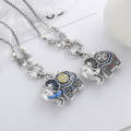 wholesale S990 Sterling Silver National Tide Heavy Craft Exotic Enamel Glaze Auspicious Elephant Shape DIY Accessory Pendant-0-1