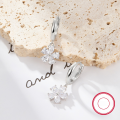 wholesale Metal S925 Silver-White Zircon Five-Petal Flower Ear Clasp Festival Gift-0-3