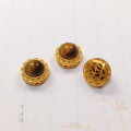 wholesale S925 Gold-Plated Silver with Natural Tiger Eye Stone Bead Spacers Semi-Finished DIY Jewelry Crystal Gemstone Bracelet Necklace Accessories-0-1