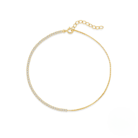 wholesale S925 Sterling Silver Double Chain Claw Chain Zircon Accented Minimalist Basic Bracelet Korean Style Niche Design Box Chain Jewelry-Gold 925 silver