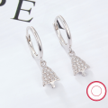 wholesale 925 Sterling Silver Christmas Tree Stud Earrings with Diamonds, Fashionable and Versatile Hoop Earrings for Women, Cross-Border New Product Jewelry Wholesale-0-2