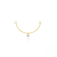 wholesale S925 Sterling Silver Long Chain Tassel Earrings With Crystal Accents-Single gold#1&gt;925 silver