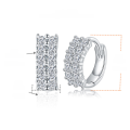 wholesale 18K Gold Plated Sterling Silver, New AliExpress Best-Selling Double Row Full D Color Moissanite Earrings Pass Diamond Tester, Will Not Fall Off-0-5
