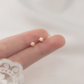 wholesale S925 Sterling Silver Women's Minimalist Mini Pearl Earrings for Initial Ear Piercing, Korean Style G6755-0-1