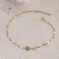 wholesale S925 silver plated with 14K gold, Japanese retro-style designed diopside bracelet by Dunli Jewelry manufacturer wholesale-0-5
