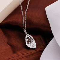 wholesale S925 silver white crystal pendant, Dunli Jewelry small French design Harry Potter house castle-White crystal pendant 925 silver