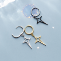 wholesale S925 silver cross earrings for women, minimalist ins style, radiant star geometric hollow ear clasp G3153-0-0
