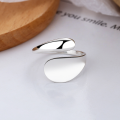 wholesale S925 Sterling Silver Ins Minimalist Style Smooth Irregular Shape Trendy Versatile Open Ring-0-1
