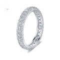 wholesale S925 Sterling Silver Fashion Minimalist Style Silver Zirconia Full Diamond Ring Cross Border Best Seller-0-0