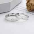 wholesale S925 Sterling Silver Korean Style Minimalist Forever English Romance Couple's Adjustable Open Ring-0-1
